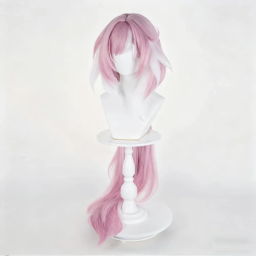 Spiel Honkai Impact 3 Elysia Cosplay Perücke Frauen Lolita Rosa Langes Haar Hitzebeständige Synthetische Perücke Karneval Halloween Prop