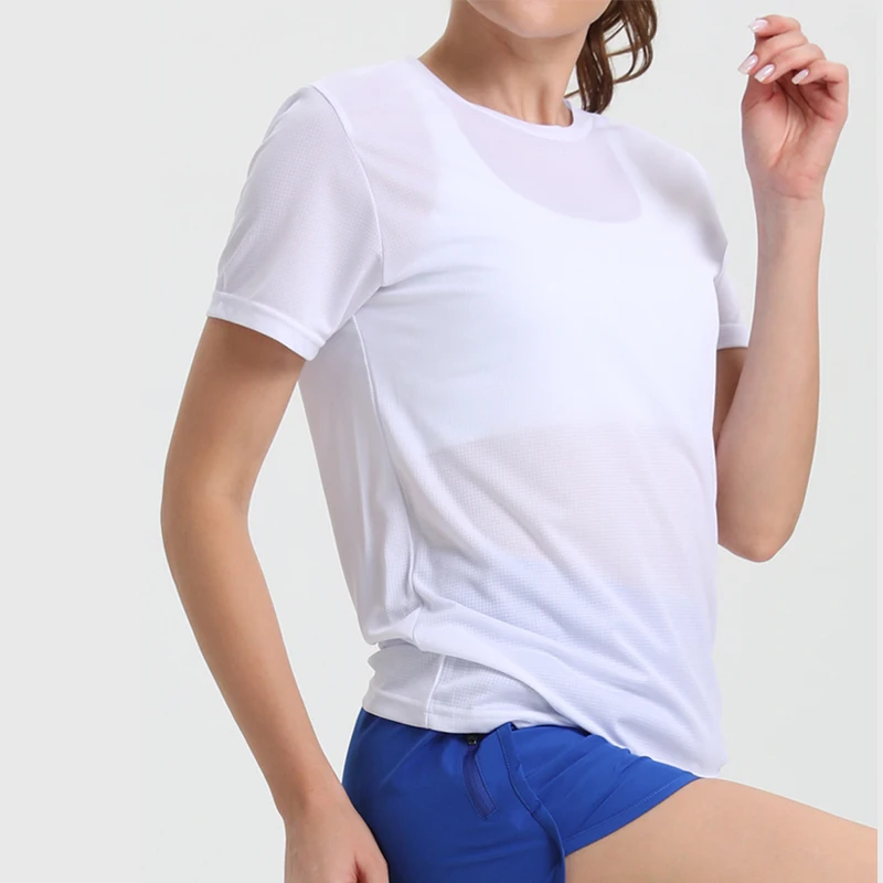 Ultralicht, sneldrogend sport-T-shirt voor dames, ademend lichtgewicht, compressieshirt voor hardlopen in de sportschool