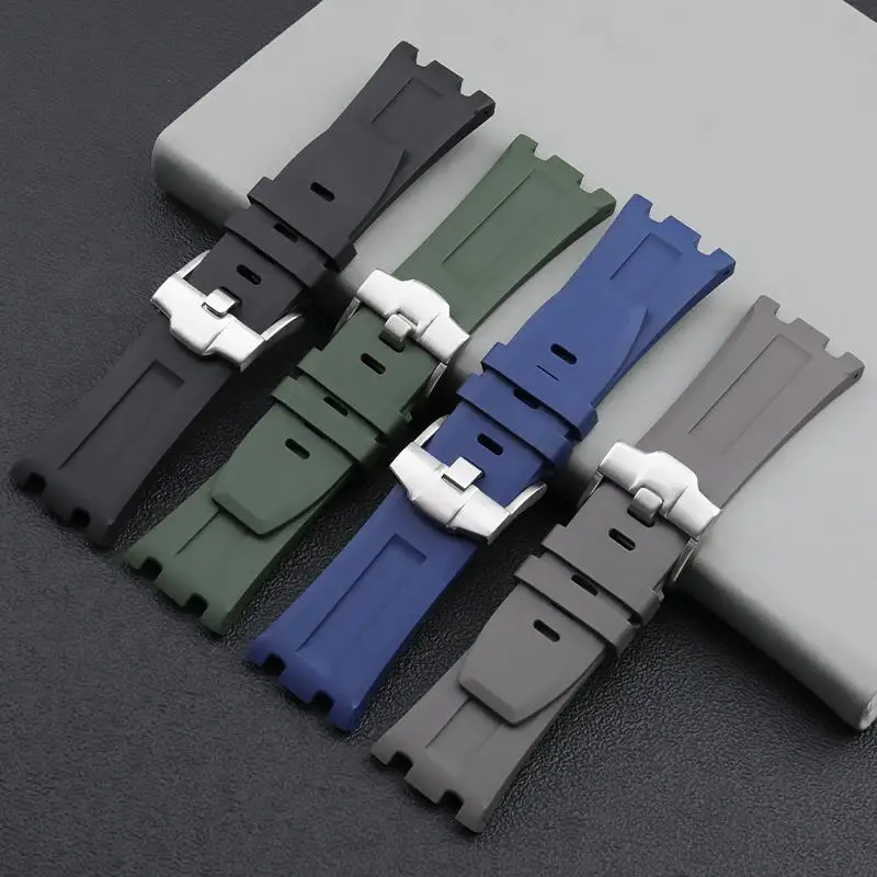 NFR Ultra End FKM Fluorororubber Soft Watchband 28mm For AP Strap For Audemars Belt For Piguet ROYAL OAK OFFSHORE 15710 15703