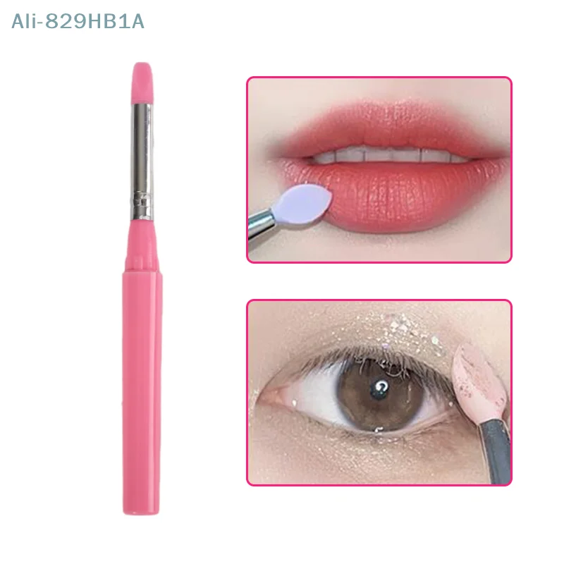 Portable Lip Brush Multifunctional Soft Silicone Head Lip Balm Lipstick Lipgloss Applicator With Cover Professional Makeup Tools