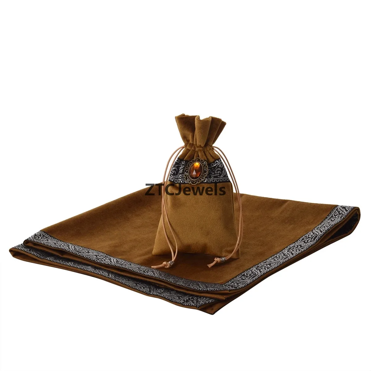 Velvet Tarot Tablecloth with Bag Wicca Divination Altar Cloth Cosplay Fortune Telling Board Game Accessories - view 5