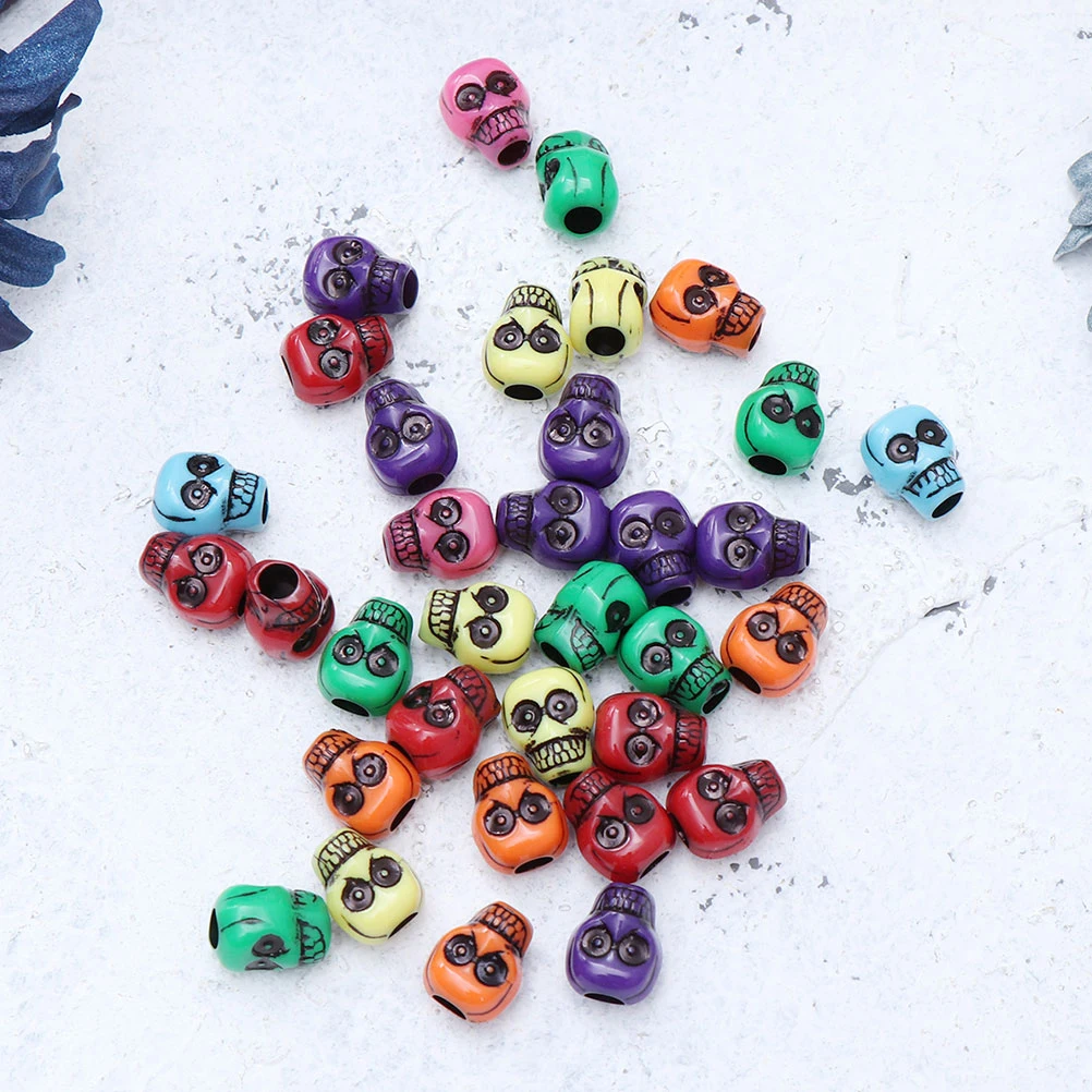 

250 Pcs Skull Decor Beads Decoration Decorative for Crafts Acrylic Head Decorations