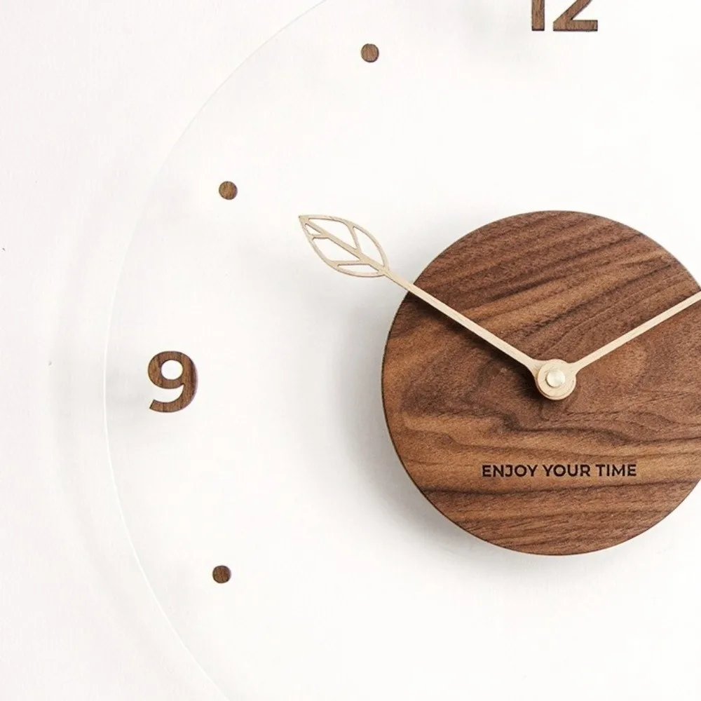 

Modern Solid Wood Digital Wall Watch Transparent Silent Movement Hanging Clock Decorative Acrylic Scale Clock Office