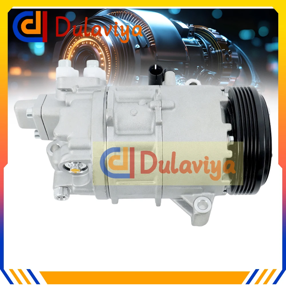 AC Compressor with 5-Groove Pulley & CSV717 Compressor For BMW 320i E46 2003-2005 64526945550 64529182798 64526918752