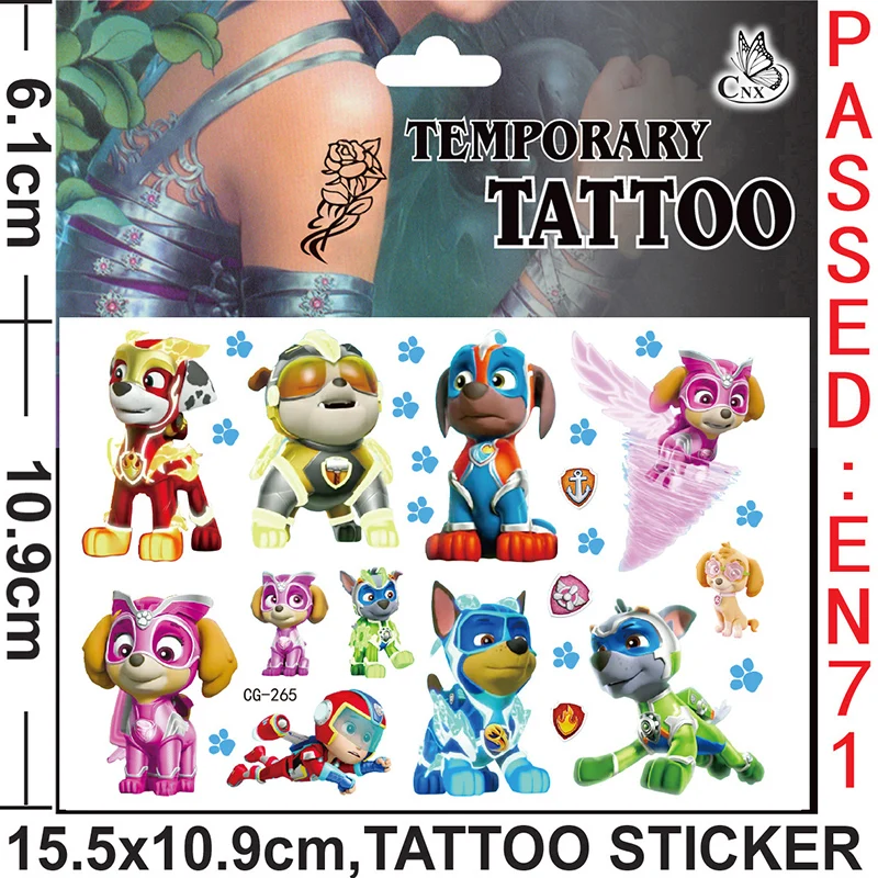 2022 original Pfote Patrouille Spielzeug Tattoo Aufkleber Pat Patrouille Welpen Anime Aufkleber Kinderspiel zeug für Kinder Jungen Mädchen Geburtstags geschenk