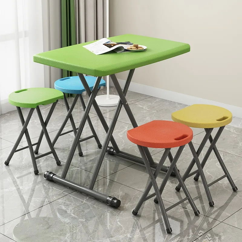 Plastic folding table Simple table Household children's learning table Lifting portable outdoor computer desk