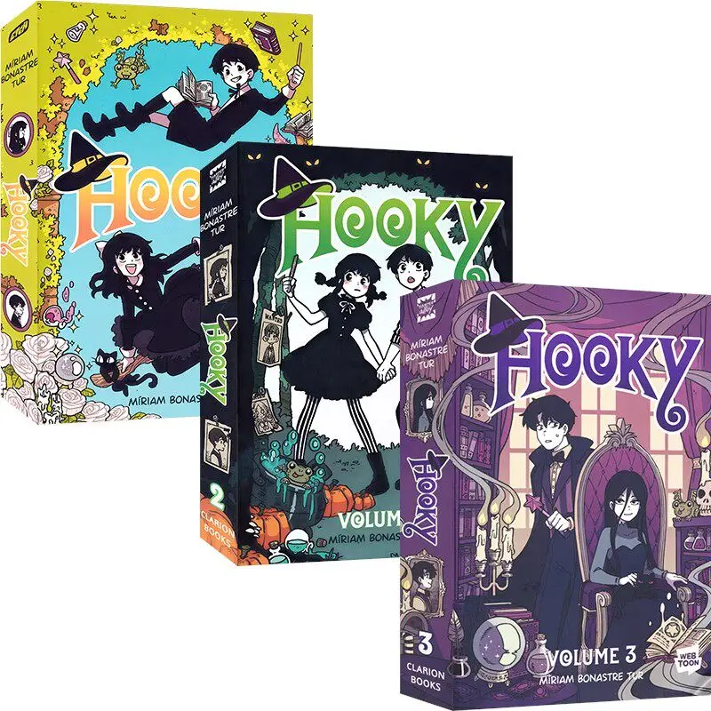 Hooky 3 Books Set Miriam Bonastre Tur Graphic Novel Comic Book Fantasy Story For Young Readers Kids Age 9-12 Webtoon Collection