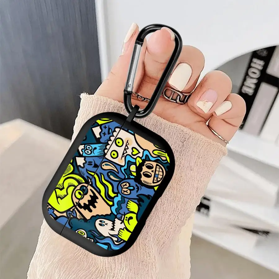 Earphone Cases Cover Case For Airpods Pro Pro2 1 2 3 Pro3 4 Cartoon Graffiti Monster view 5
