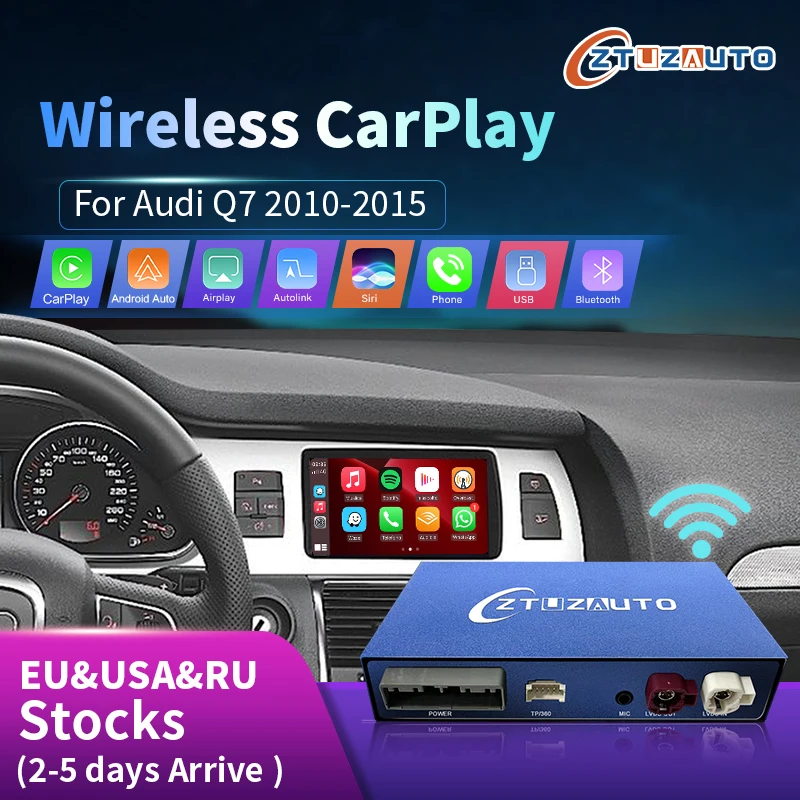 Wireless Apple CarPlay Android Auto Interface for Audi Q7 2010-2015, with Mirror Link AirPlay Navigation Car Play Functions