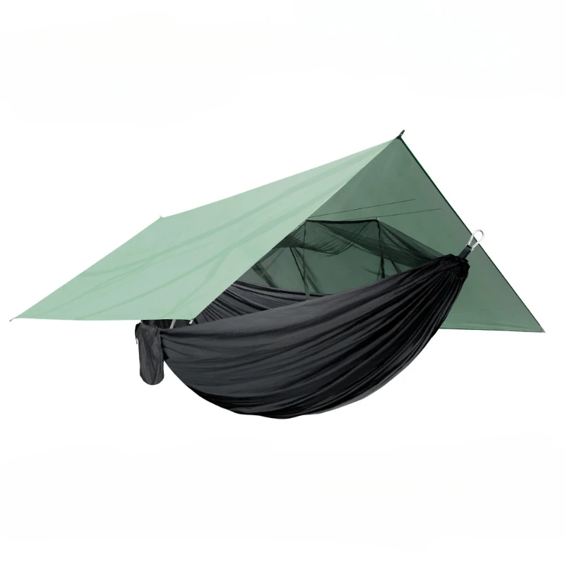 

Outdoor anti-mosquito hammock mosquito net anti-rollover plus 2.9-*2.9m canopy set self-driving waterproof shade camping