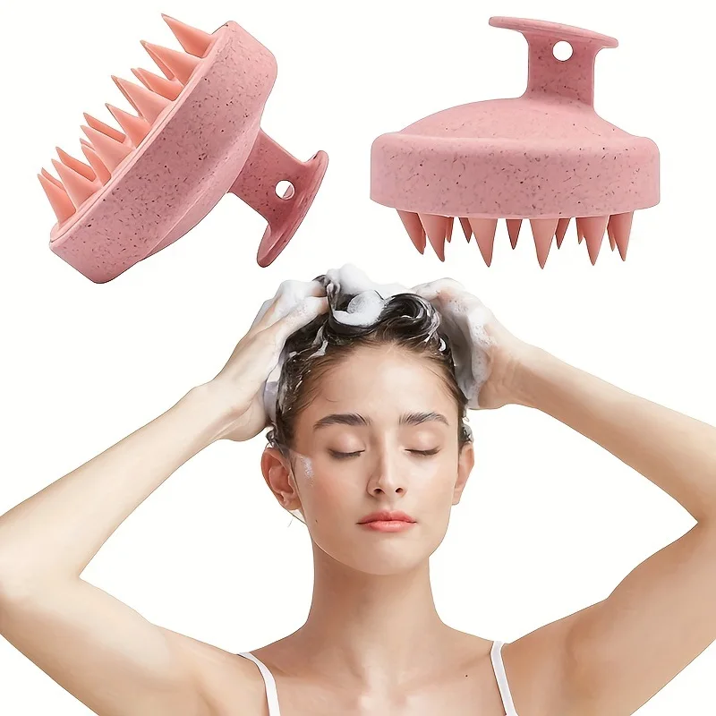 1/2 szt Silikonowa szczotka do szamponu Szczotka do masażu ciała Szczotka do kąpieli Szczotka do prysznica Salon fryzjerski Narzędzie do masażu skóry głowy Grzebień do mycia włosów — zdjęcie 3