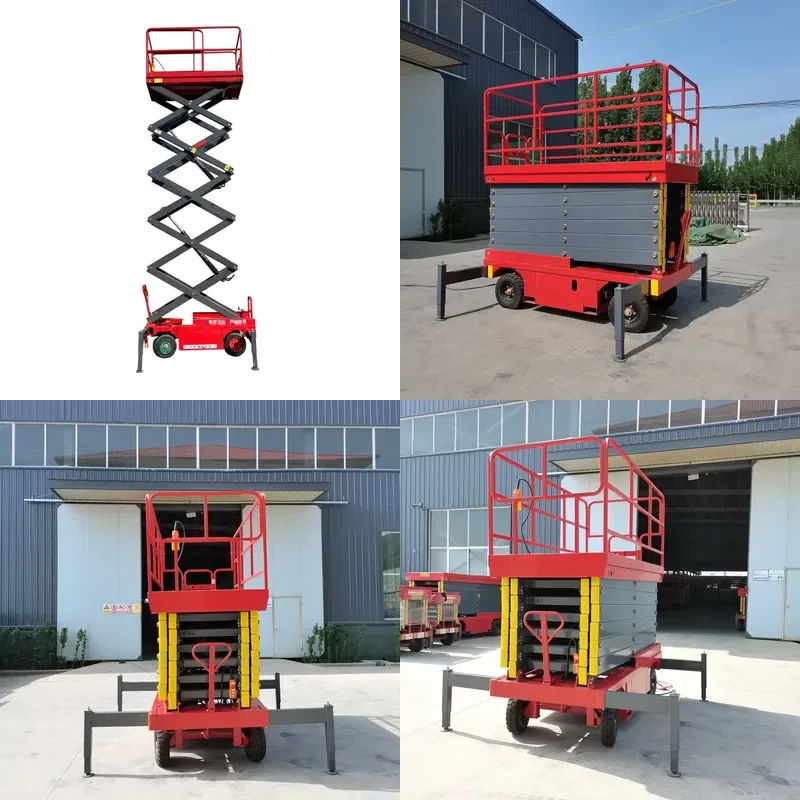 for 500kg Load Mobile Hydraulic Scissor Lift Platform Aerial Work Lift 4M 6M 8M 10M 12M 14M 16M 18M Lift Height for