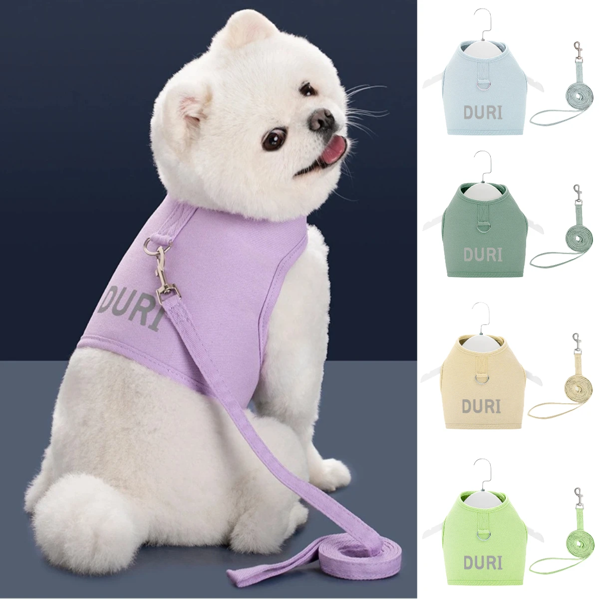 Pet Dog Cat Harness Lead Leash Set Adjustable Escape Proof Pet Kitten Vest Harness Puppy Dog Collar Small Dog Cat Pet Supplies