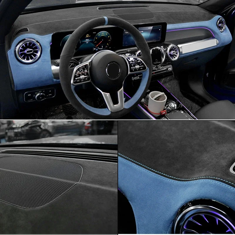 Real Alcantara Car Dashboard Covers for Mercedes Benz New GLB 2020 2021 Year for Mercedes Benz Accessories  Car Accessories