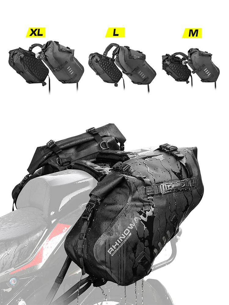 Rhinowalk Motorfiets Zadeltas Waterdicht 18L/28L/48L Universele Motorfiets Touring Zijtas Bagage Opbergtas Reistas - afbeelding 2
