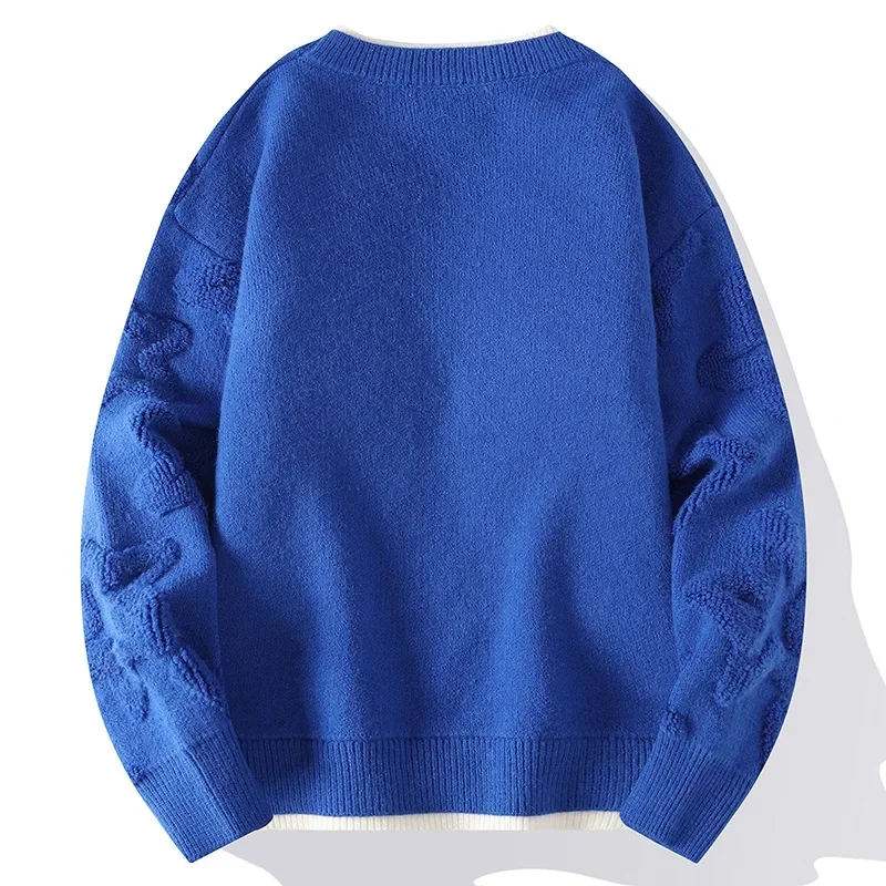 Nuovi Uomini di Modo O-Collo Maglioni Lavorati A Maglia Uomo Autunno Outwear Casual Maglioni Pullover di Qualità Maschile Allentato Pullover Abbigliamento 4XL