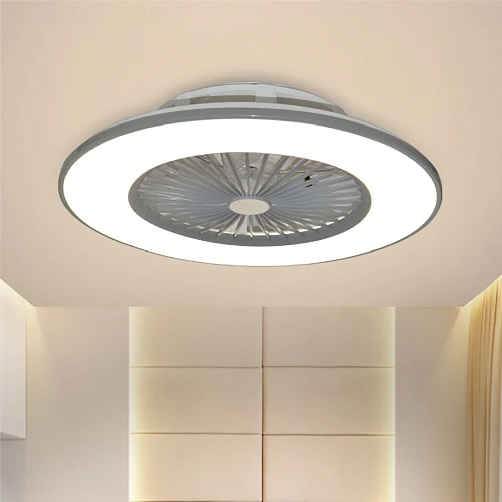 

220V 56cm Ceiling Fans with Stepless Dimming LED Light Bedroom Living Room Indoor Ceiling Light LED Lamp Remote Control