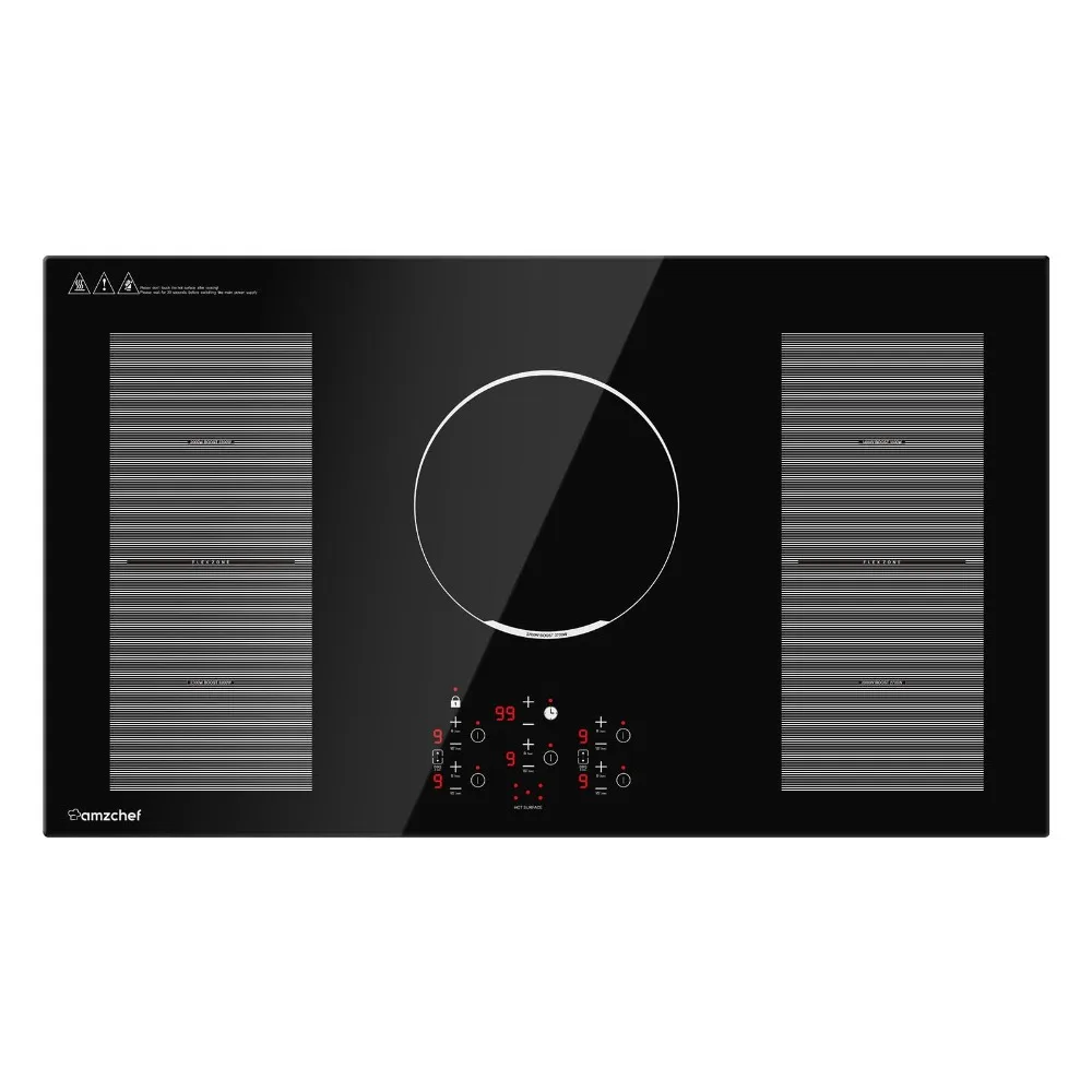 36 Inch Induction Cooktop,AMZCHEF Built-in Electric Cooktop with 5 Boost Burners Including Dual Flexi Zone,240V/10800W Cooktop