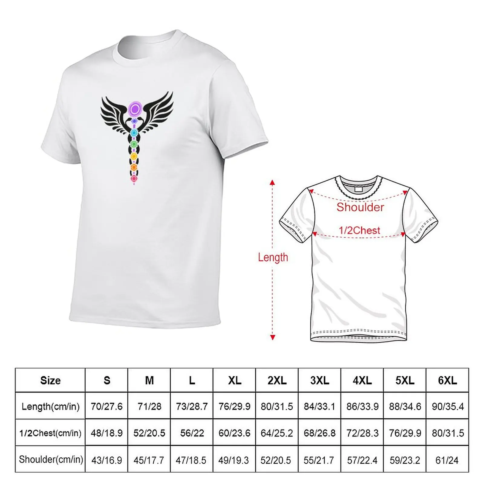 Caduceus, Kundalini, 7 Chakras, Spirituality, Symbol, Health T-Shirt t shirts cotton 100% t shirt personalised T-Shirt