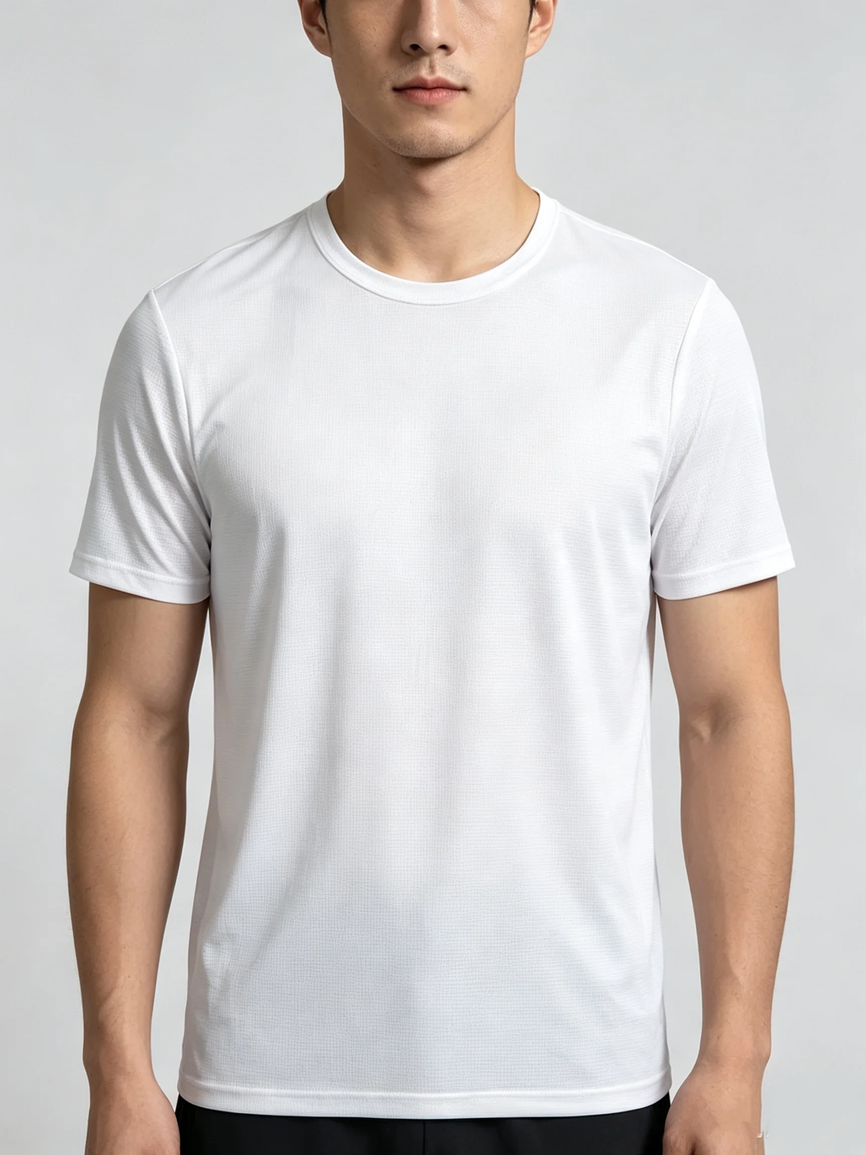4 Pack Quick Dry Mesh Crew Neck T Shirts 2 Black White Gray Multipack Breathable Moisture Wicking Athletic Running Gym Workout