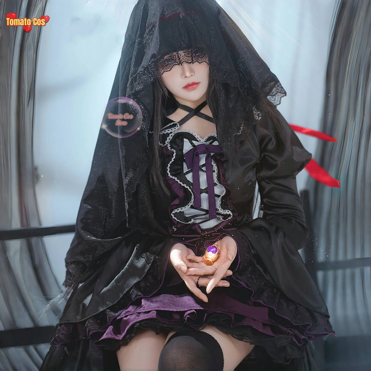 Akemi Homura Cosplay Costumes Women Halloween Wig Puella Magi Madoka Magica Custumes Adult Wigs Anime Japanese Black Dresses