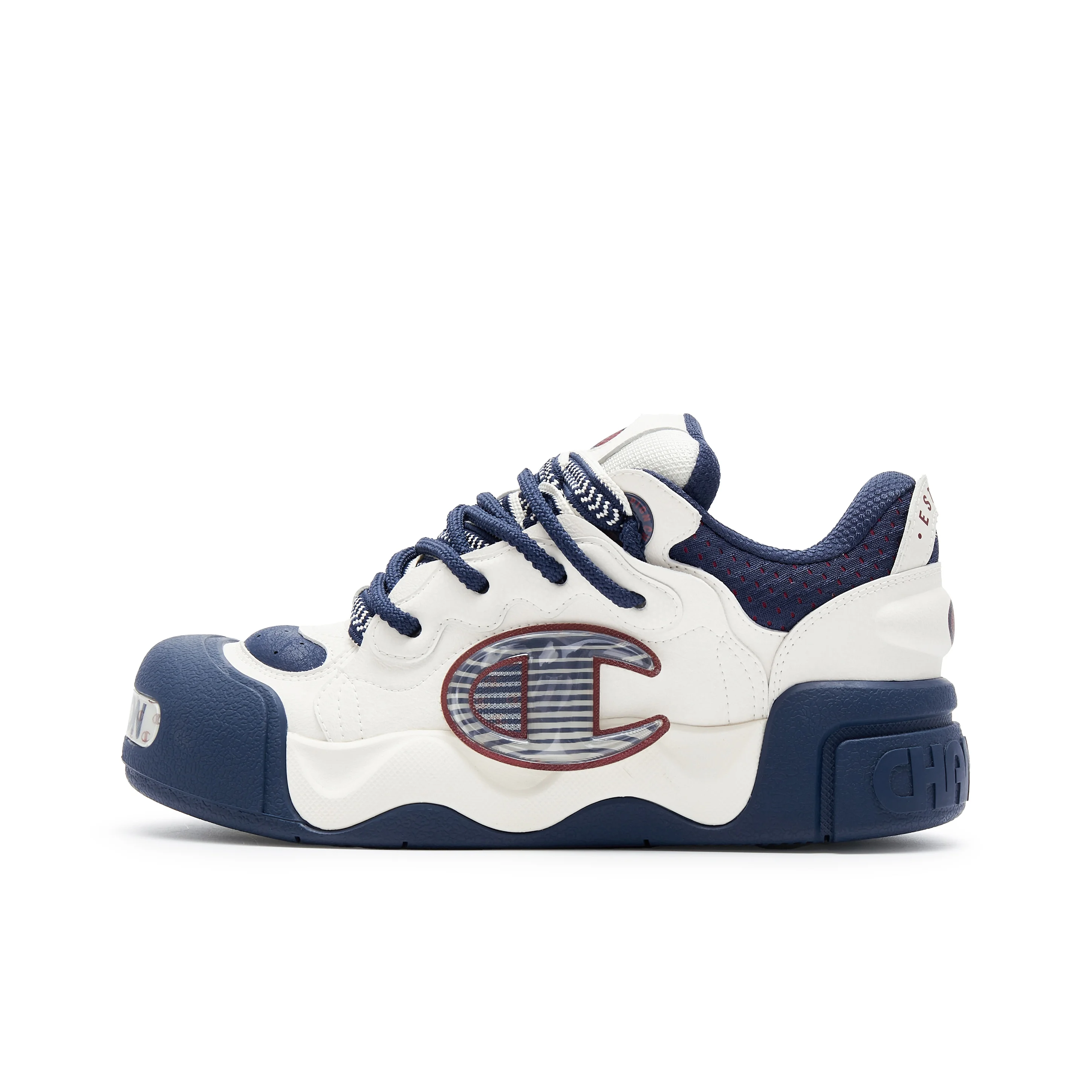 Champion Puffy Shoes AutoSkate V1 Chaussures de skateboard basses pour hommes Bleu marine U4CFCTM03M9