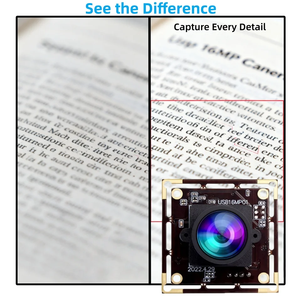 ELP 16MP Camera Module HD IMX298 USB Webcam 4656X3496 UVC For Windows Andriod Raspberry Pie LightBurn QR codes