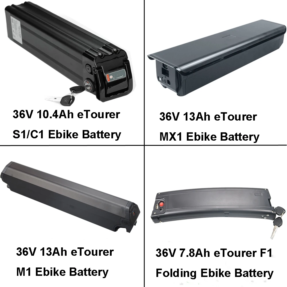 

Electric Bike Battery 36V 7.8Ah 10Ah 10.4Ah 13Ah Ebike Li-ion Battery for eTOURER C1 S1 M1 MX1 F1 E-Bike