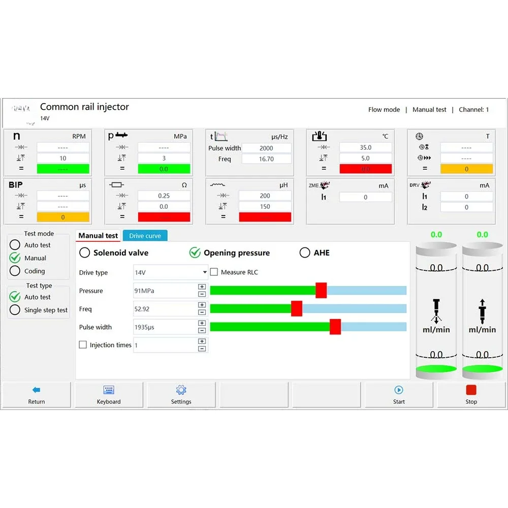 AM-CRS968 피에조 커먼 레일 테스트 벤치 제어 소프트웨어 키트, 윈도우 리눅스 시스템, HP5 HEUI HEUP 커먼 레일 소프트웨어 테스터용