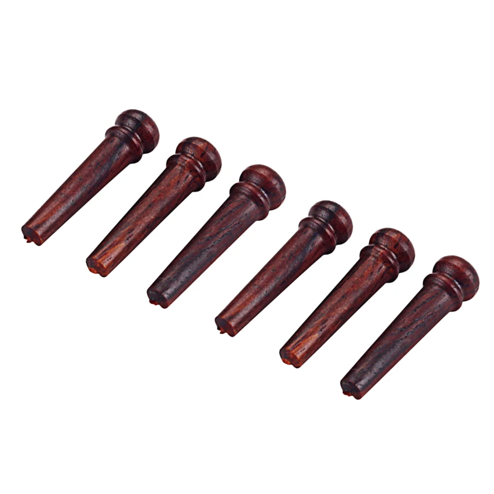 

6 Pcs Acoustic Guitar Bridge Pins Natural Redwood High Strength Wear Resistance Vintage Classic Enhance Sound Easy Install