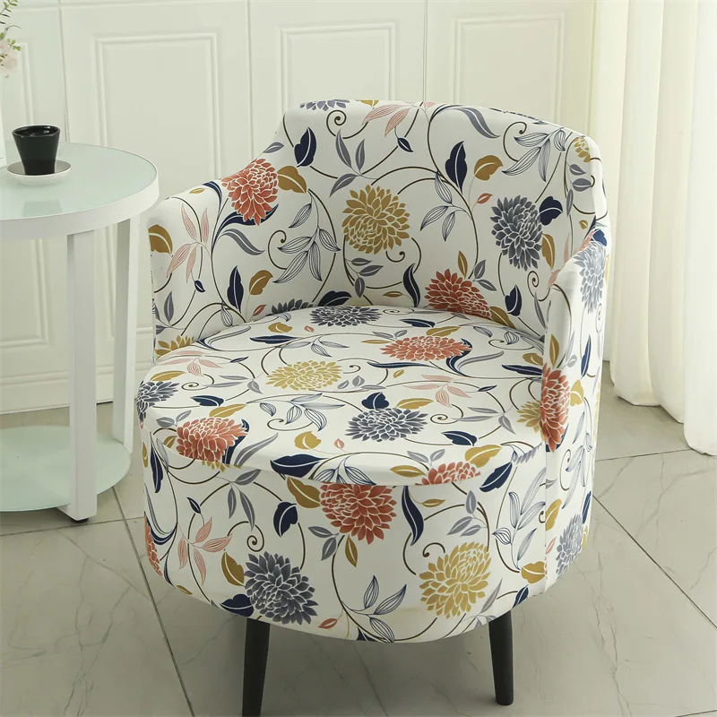 Single Simple Elastic Seat Covers All-Inclusive Internet Cafe Round Sofa Cover Universal Hotel Office Chair Stretch Slipcovers