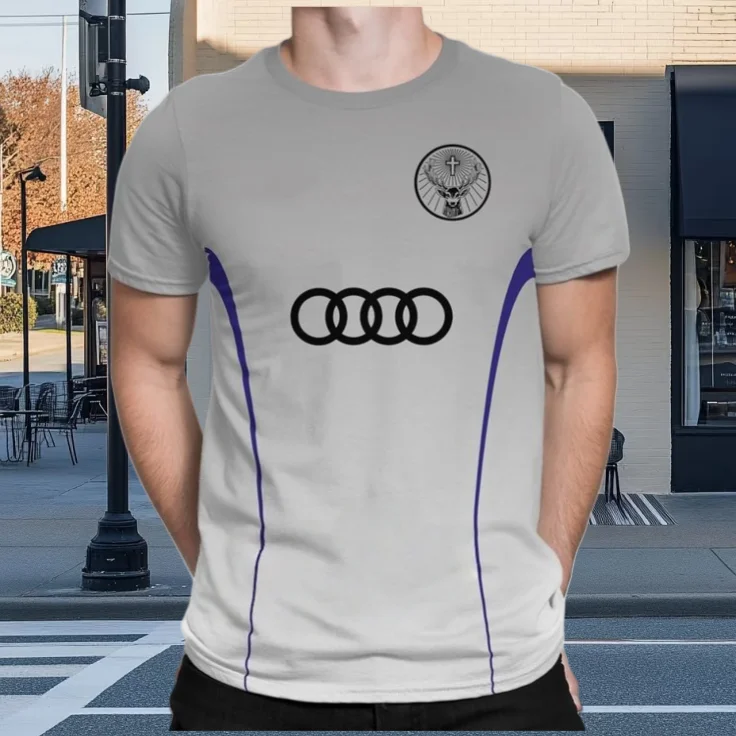 

2025 Summer Audi Letter Printed Men's Racing Motorcycle Quick Drying Outdoor Sports Comfortable Adult Children Short Sleeves