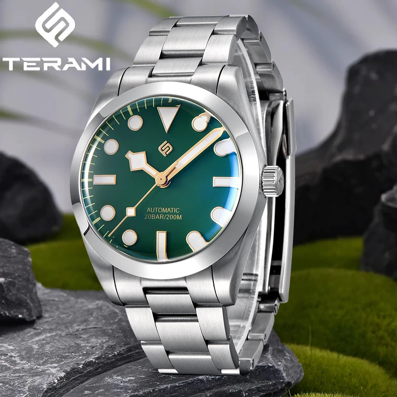 LIGE Design TERAMI Professional Mechanical Watch Gentleman Luxury Sport Men\'s Watches Waterproof Luminous Sapphire Mirror Clocks