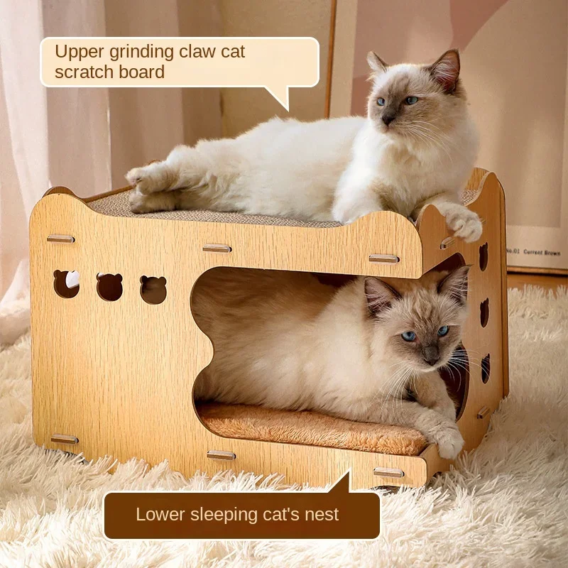 

Pet House Cat Scratcher Board Bed Cat Scratching Pads Scratching Board Indoor Kitten Floor Villa Pet Furniture Supplies