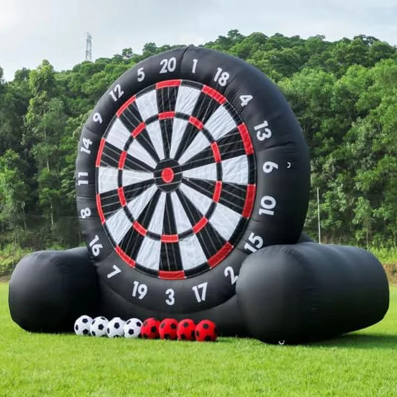 Riesige aufblasbare Fußball-Dartscheibe für draußen mit Fußball und Gebläse für Kick-Darts-Sportspiele, aufblasbare Spielaktivitäten