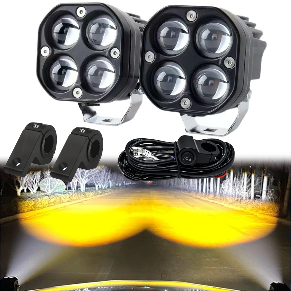 

3 Inch Motorcycle LED Spotlights Signals 200W Motorbike Fog Lamp Led Headlight Accessory for Kawasaki Car Truck SUV ATV 12V 24V