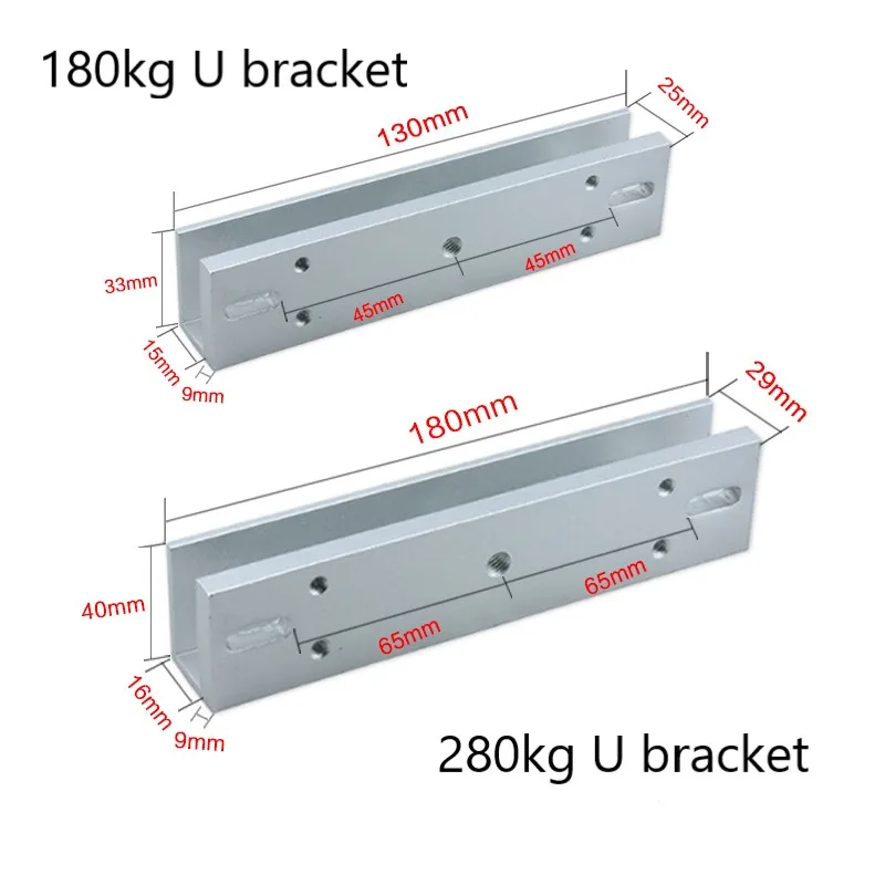 

Magnetic Lock U Bracket Auxiliary Installation For 180kg/280kg Electric Lock 8-15MM Thickness Glass Door Clip