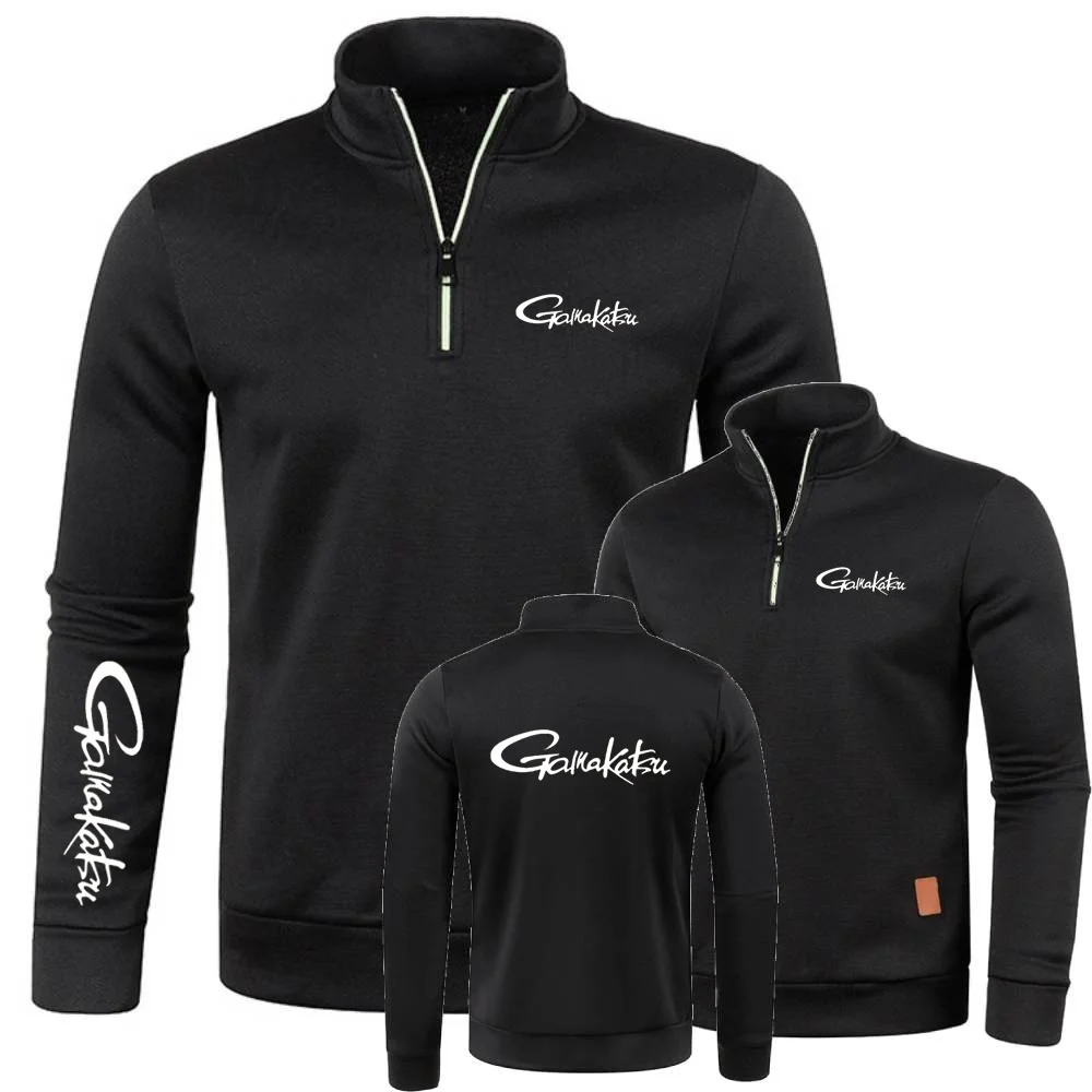 بلوزات نصف سحاب لينة الصوف الياقة المدورة سترة Gamakatsu الصيد رجالي البلوز جيرسي عادية متماسكة ملابس رياضية الشارع الشهير #5