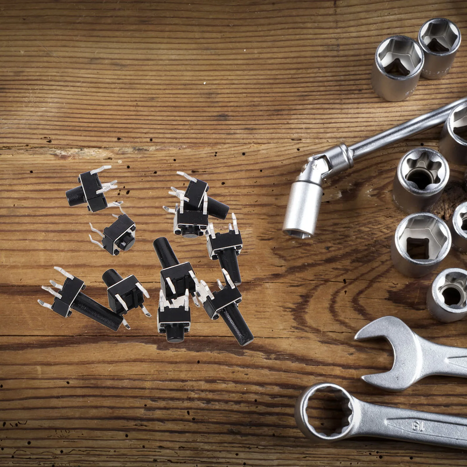 

100pcs Micro Switch Kit Long Lasting Sensitive Touch Normally Open Easy Installation Tactile Switch Push Button Joystick