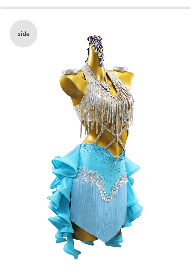 Neues Latein-Tanzkleid für Damen, Elegantes Party-Kostüm für Festivals, Ballsäle und Besondere Anlässe, Abendgarderobe 2026 für Mädchen – Detail 8