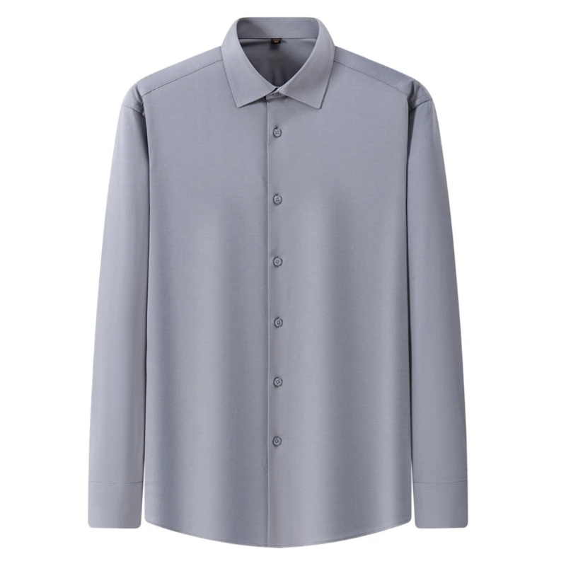

8XL High-end Long Sleeve Men Shirt Short Sleeve Modal Men Shirt Long Sleeve Slim Fit Blue White Work white Shirts Men Easy Care