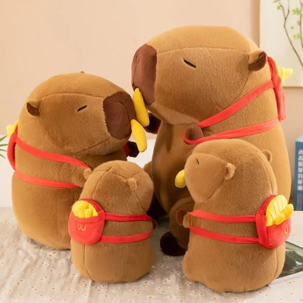 Simulation French Fries Capybara Plush Toy With Stretchable Cloth Doll Capibara Anime Fluffty Toy 30cm Soft Capybara Plush Doll