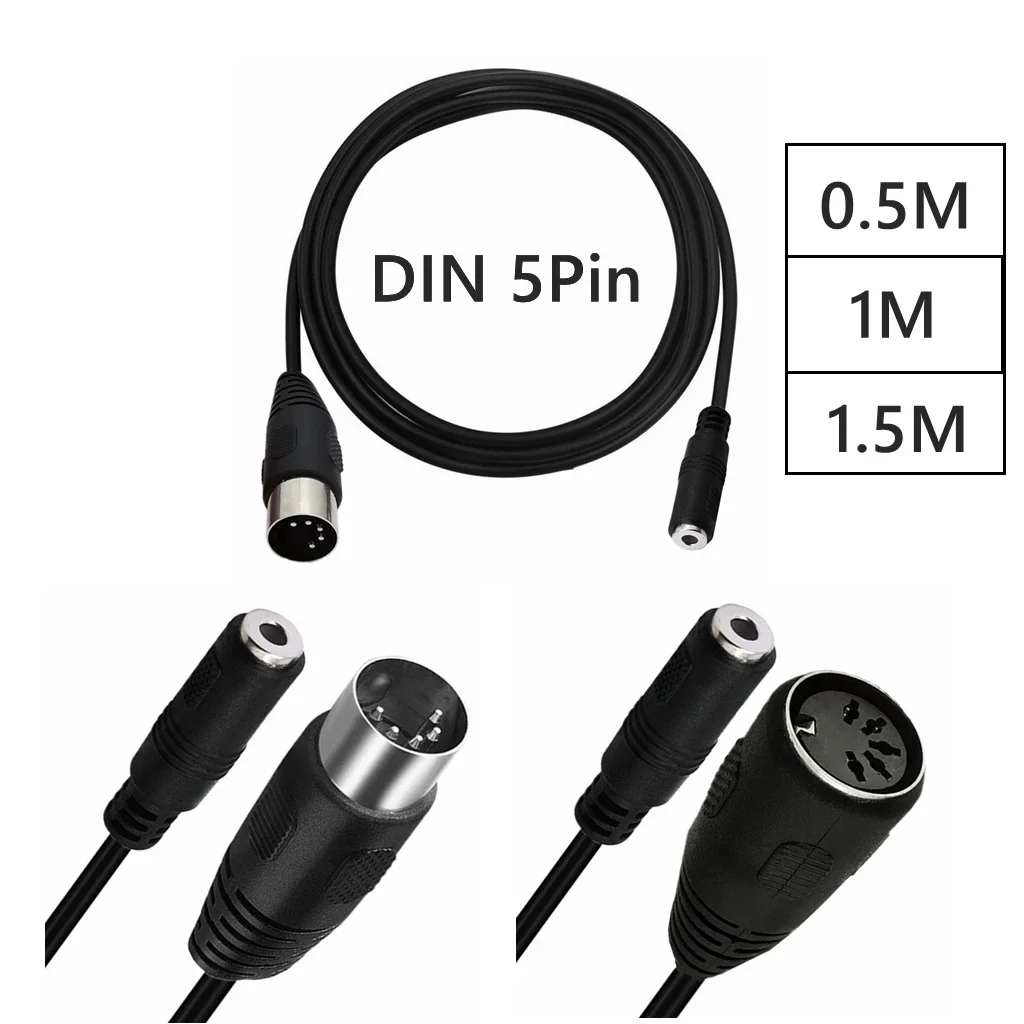 

5Pin DIN To 3.5mm Cable 5 Pin DIN Female To 3.5MM Female SmartPhone AUX Headphone Stereo Jack Adapter Input Cable 0.5m/1m/1.5m