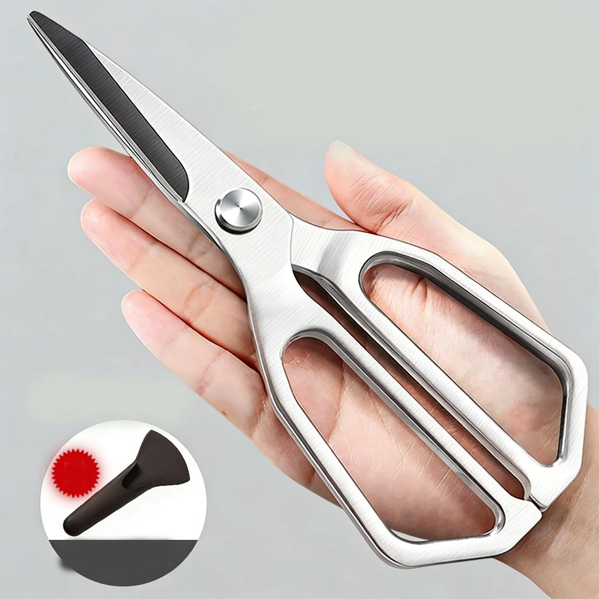 Stainless Steel Kitchen Scissors Multi-Functional Household Strong Bone Cutting Fish Killing Special Scissors Food Grade Chicken