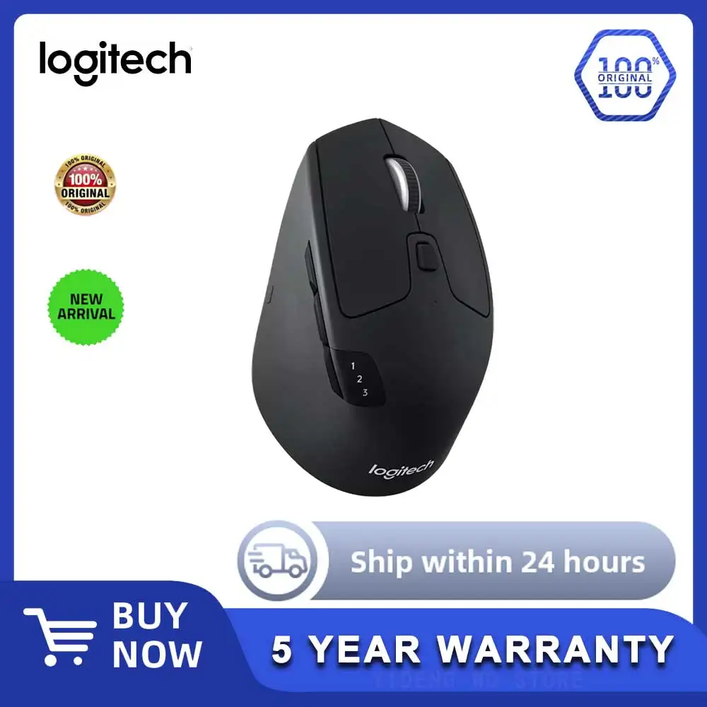 

Беспроводная Bluetooth-мышь Logitech M720, двойной режим, офисный ноутбук с несколькими устройствами, эффективный, удобный на ощупь