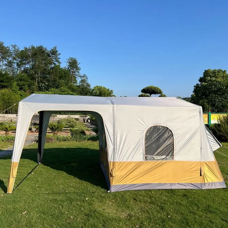 Large Family Inflatable Camping Tent Quick Inflation Multi-Room Ventilated Outdoor Tent For Group Camping Glamping