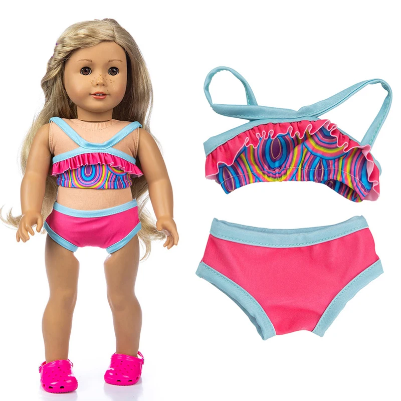 45 cm baby doll swimming clothes beach dress 18 inch american og girl doll summer bikini