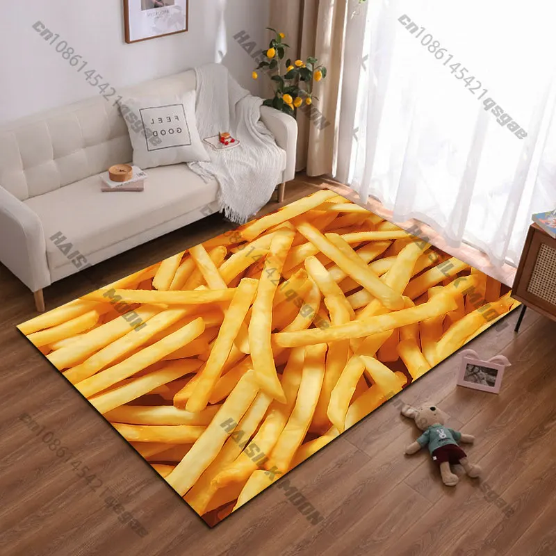 Golden crispy french fries carpet Yoga living room room decor children's crawling mat doormat area rug games mat