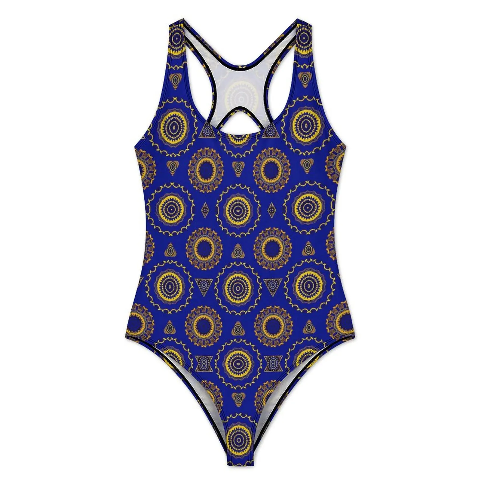 Abstract Mandala Swimsuit Sexy Retro Print Women Swimwear One Piece Fantasy Swimsuits Fitness Push Up Sleeveless Beach Outfits