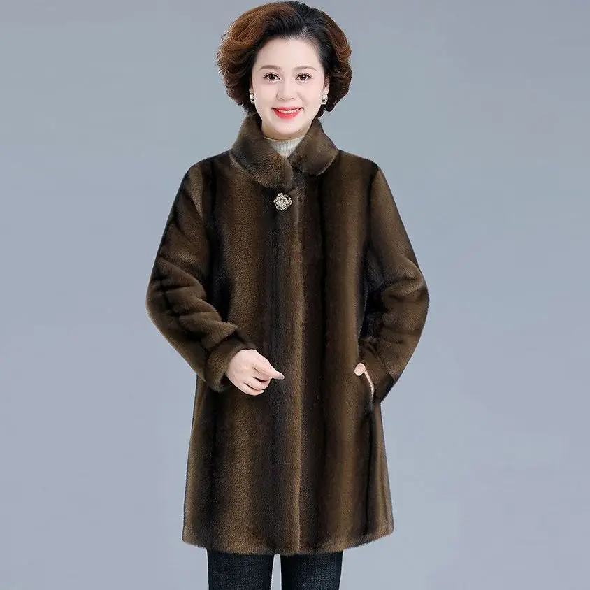 

2024 New Imitate Fox Hair Environmental Protection Fur Autumn/Winter Stand Collar Short Fur Coat Women's Thick Warm Jacket LX326